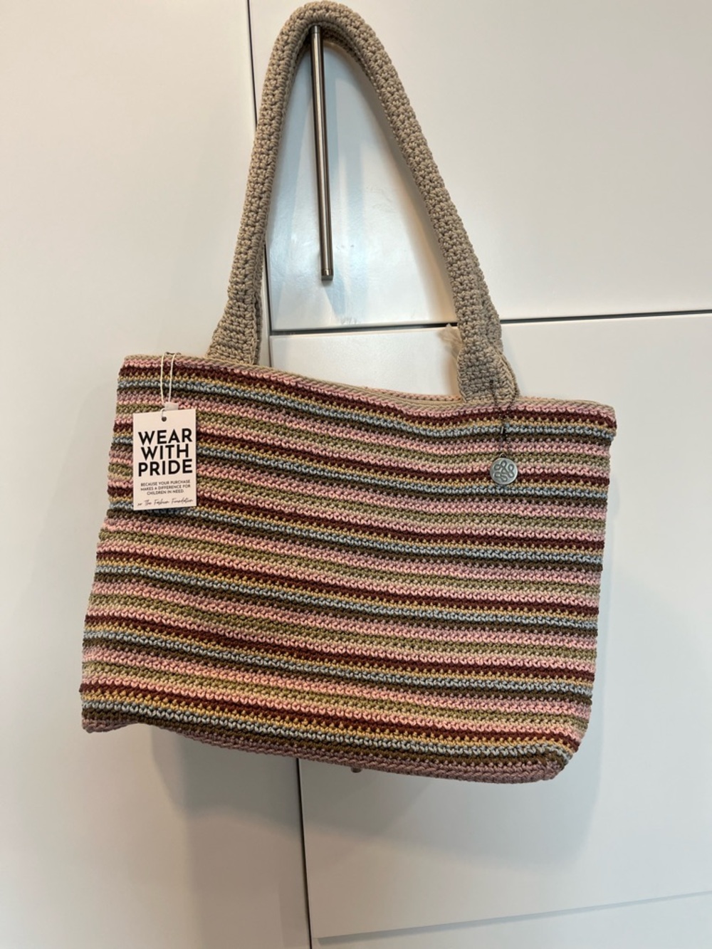NEW The Sak Crafted Classics Carryall - Hand Crochet in Pink Multi